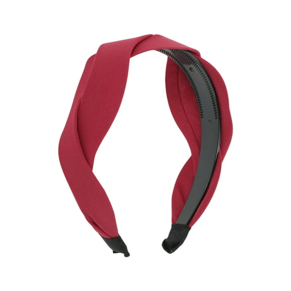 Unique Bargains 1 Pc Headband Cross Hair Accessories for Women Wine Red