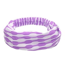 Unique Bargains 1 Pc Headband Dot Wide Fabric Hairband for Women Purple