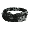 thumbnail image 1 of Unique Bargains 1 Pc Headband Eight-leaf Flower Lace Wide Hairband for Women Black, 1 of 5