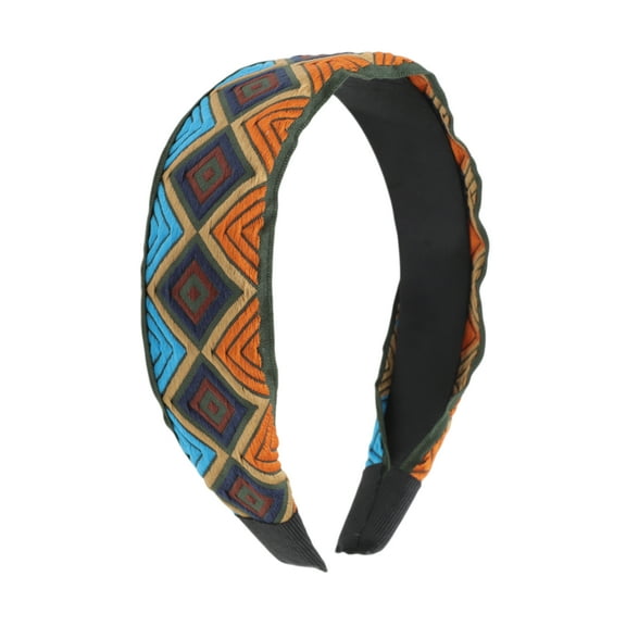 Unique Bargains 1 Pc Headband Embroidery Hair Accessories for Women Blue