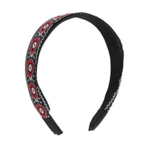 Unique Bargains 1 Pc Headband Embroidery Teardrop Hair Accessories for Women Red