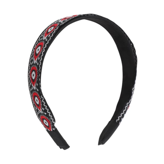 Unique Bargains 1 Pc Headband Embroidery Teardrop Hair Accessories for Women Red