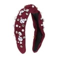 thumbnail image 1 of Unique Bargains 1 Pc Headband Faux Diamond Pearl Hair Accessories for Women Wine Red, 1 of 5