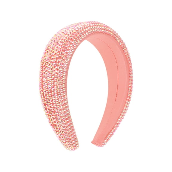 Unique Bargains 1 Pc Headband Faux Dots Diamond Hair Accessories for Women Pink