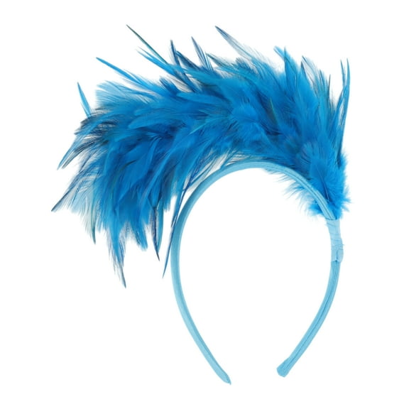 Unique Bargains 1 Pc Headband Feathers Hair Accessories for Women Lake Blue