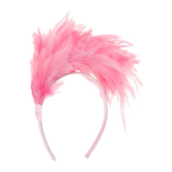 Unique Bargains Christmas 1 Pc Headband Feathers Hair Accessories for Women Pink