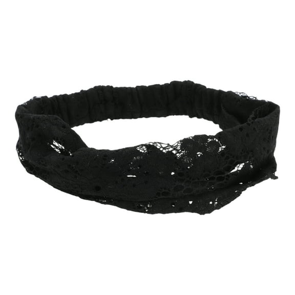 Unique Bargains 1 Pc Headband Fireworks Thin Lace Wide Hairband for Women Black