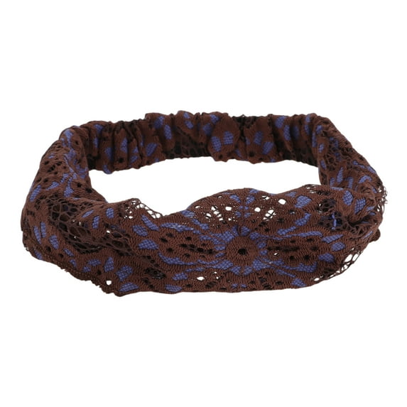 Unique Bargains 1 Pc Headband Fireworks Thin Lace Wide Hairband for Women Purple, Coffee Color