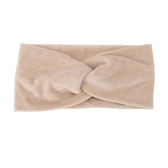 Unique Bargains 1 Pc Headband Fleece Cross Hairband Beige