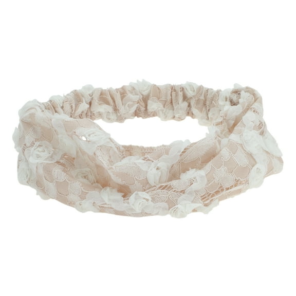 Unique Bargains 1 Pc Headband Floral Hollow-out Hairband for Women Beige