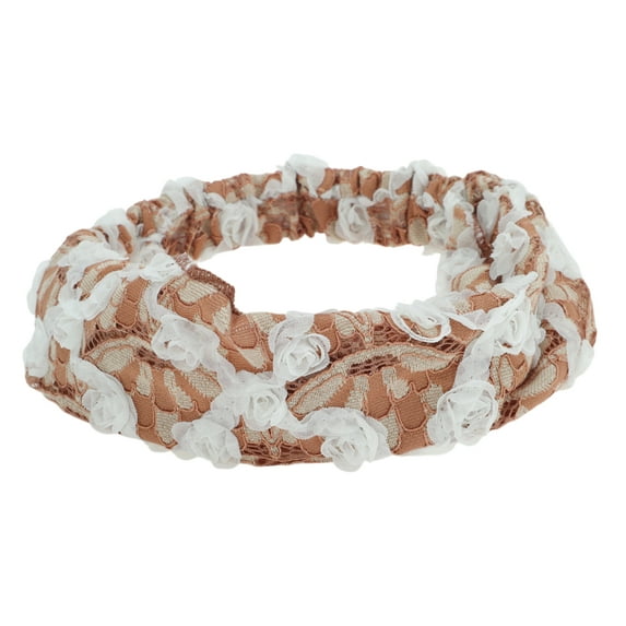 Unique Bargains 1 Pc Headband Floral Hollow-out Hairband for Women Coffee Color