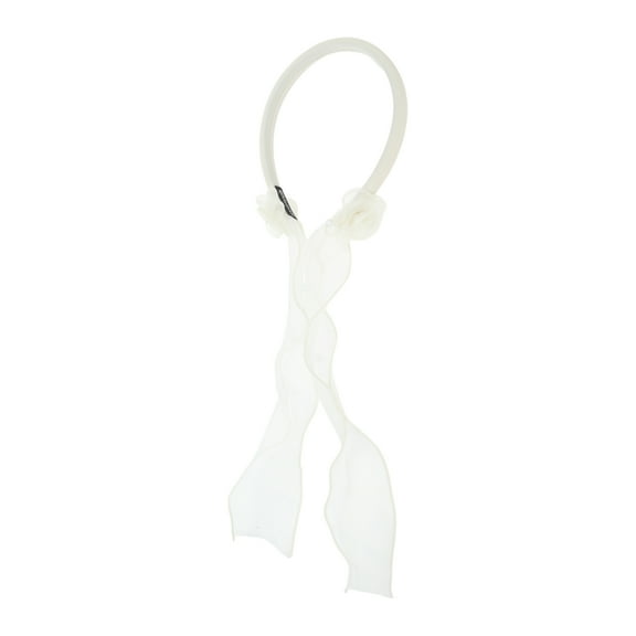 Unique Bargains 1 Pc Headband Floral Ribbons Hair Accessories for Women Beige