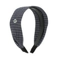 thumbnail image 1 of Unique Bargains 1 Pc Headband Fresh Plaid Wide Hair Accessories Navy Blue, 1 of 5