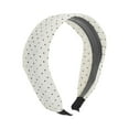 thumbnail image 1 of Unique Bargains 1 Pc Headband Fresh Polka Dot Wide Hair Accessories Beige, 1 of 5