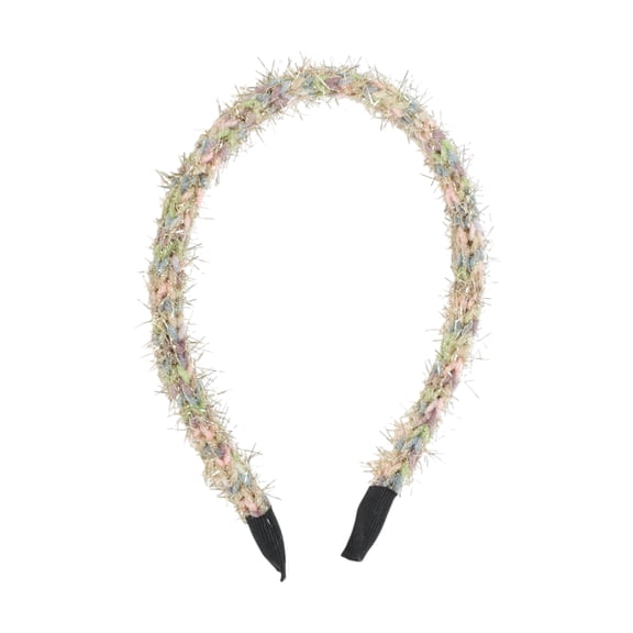 Unique Bargains 1 Pc Headband Gold Thread Yarn Hair Accessories for Women Pink Green