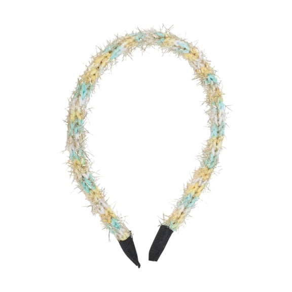 Unique Bargains 1 Pc Headband Gold Thread Yarn Hair Accessories for Women Yellow Green