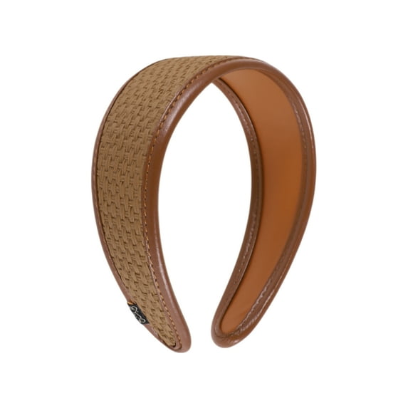 Unique Bargains 1 Pc Headband Grid Wide-brimmed Hair Accessories for Women Deep Coffee Color