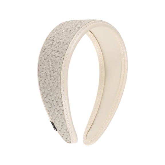 Unique Bargains 1 Pc Headband Grid Wide-brimmed Hair Accessories for Women Gray Beige