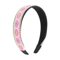 Unique Bargains 1 Pc Headband Jacquard Embroidery Hair Accessories for Women Pink