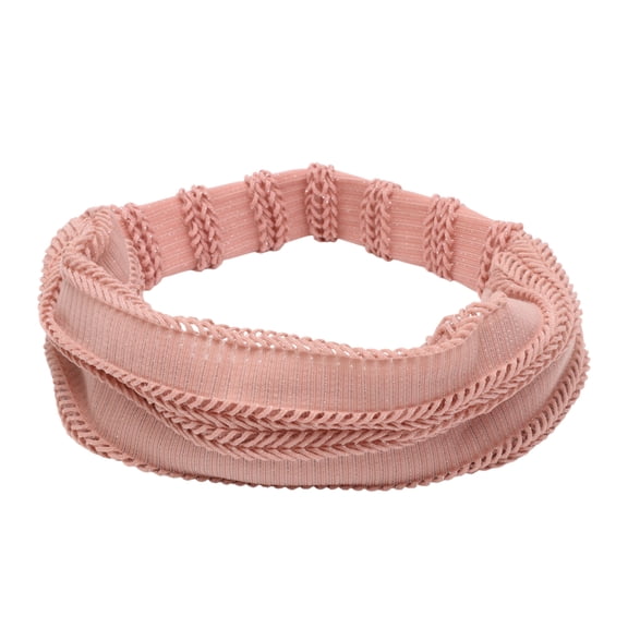 Unique Bargains 1 Pc Headband Knitted Hollow Wide Hairband for Women Pink