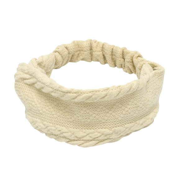 Unique Bargains 1 Pc Headband Knitted Wide Hairband for Women Beige