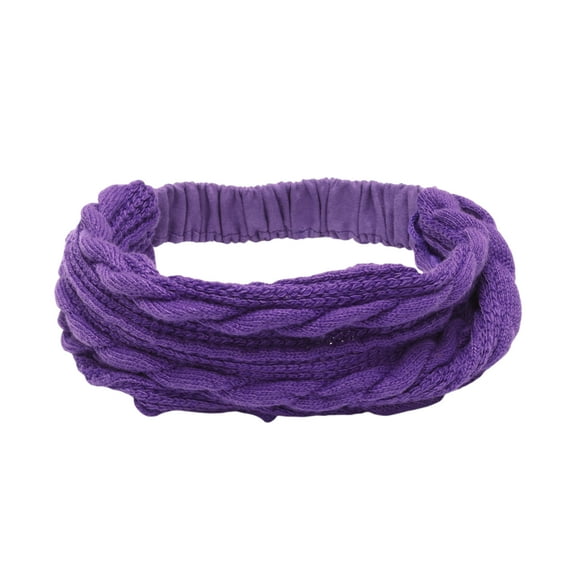 Unique Bargains 1 Pc Headband Knitted Wide Hairband for Women Purple