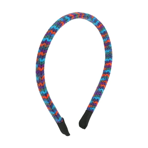 Unique Bargains 1 Pc Headband Knitting Yarn Hair Accessories for Women Blue Orange