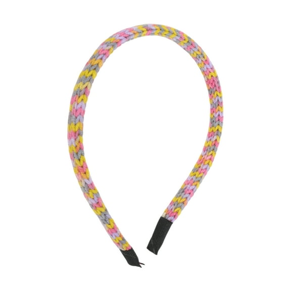 Unique Bargains 1 Pc Headband Knitting Yarn Hair Accessories for Women Pink Yellow