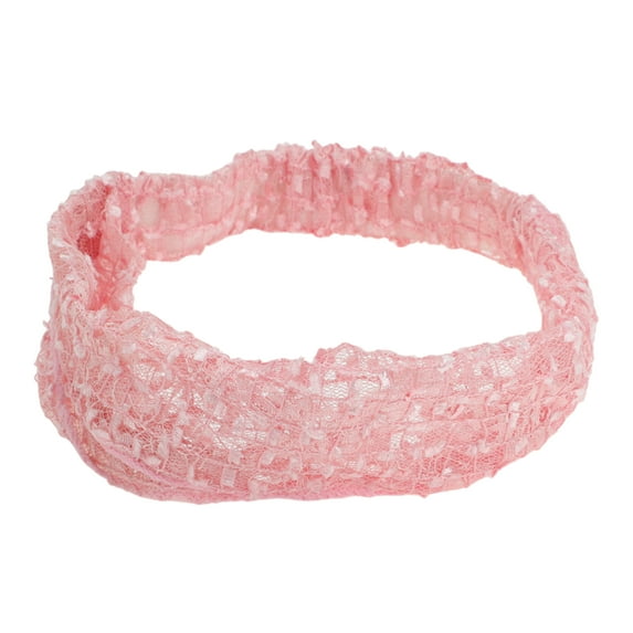 Unique Bargains 1 Pc Headband Lace Wide Webbing Hairband for Women Pink