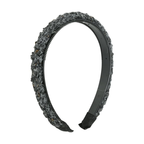 Unique Bargains 1 Pc Headband Lambswool Hair Accessories for Women Black Gray