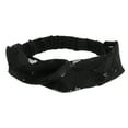 thumbnail image 1 of Unique Bargains 1 Pc Headband Leaf Lace Hairband for Women Black, 1 of 5