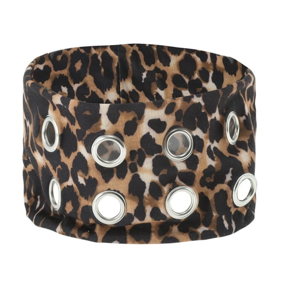 Unique Bargains 1 Pc Headband Leopard Pattern Hairband for Women Dark Brown