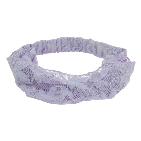Unique Bargains 1 Pc Headband Maple Leaf Lace Hairband for Women Light Purple