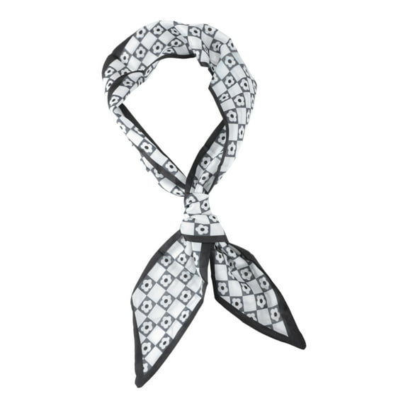 Unique Bargains 1 Pc Headband Pattern Satin Hairband for Women Black White