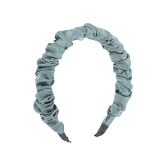 Unique Bargains 1 Pc Headband Pleats Satin Hair Accessories for Women Silver Tone Gray