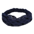 thumbnail image 1 of Unique Bargains 1 Pc Headband Polka Dot Lace Wide Hairband for Women Navy Blue, 1 of 5