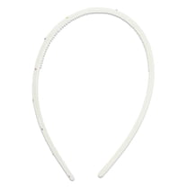 Unique Bargains 1 Pc Headband Rhinestones Thin Hair Accessories Beige