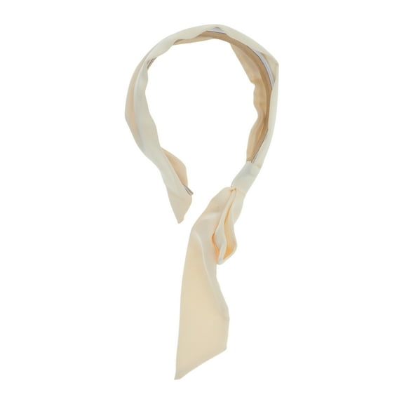 Unique Bargains 1 Pc Headband Ribbon Satin Hair Accessories for Women Beige