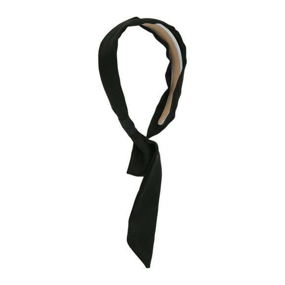 Unique Bargains 1 Pc Headband Ribbon Satin Hair Accessories for Women Black