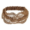 thumbnail image 1 of Unique Bargains 1 Pc Headband Rose Lace Hairband for Women Coffee Color, 1 of 5