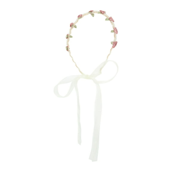 Unique Bargains 1 Pc Headband Rose Ribbon Hair Accessories for Women Pink Purple