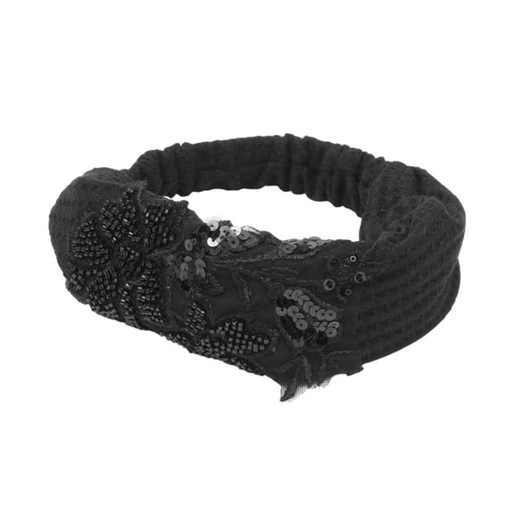 Unique Bargains 1 Pc Headband Rose Wide Hairband for Women Black