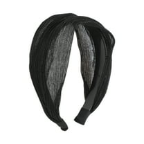 Unique Bargains 1 Pc Headband Shiny Silk Lace Hair Accessories for Women Black