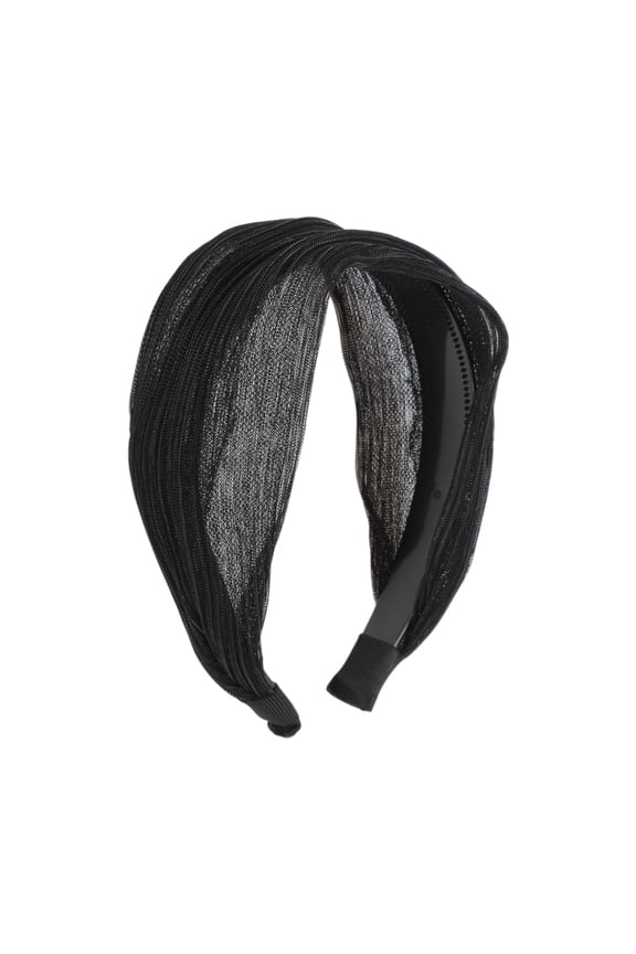 1 Pc Headband Shiny Silk Lace Hair Accessories for Women Black