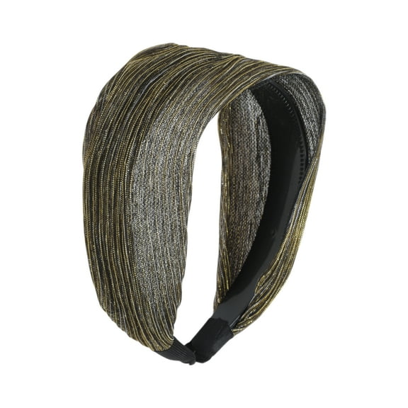 Unique Bargains 1 Pc Headband Shiny Silk Lace Hair Accessories for Women Gold Tone