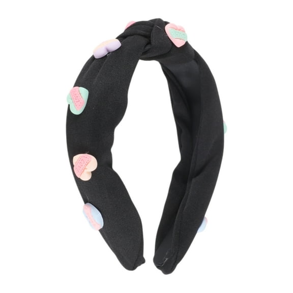 Unique Bargains 1 Pc Headband Solid Color Hair Accessories for Women Black