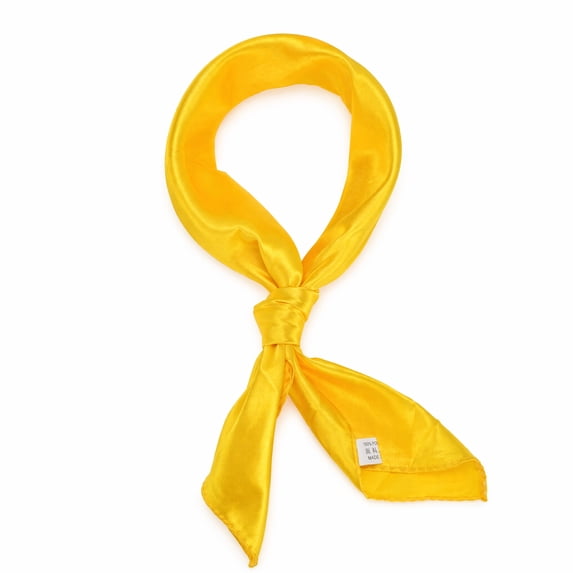 Unique Bargains 1 Pc Headband Solid Satin Square Hair Scarf Hair accessory Light Yellow