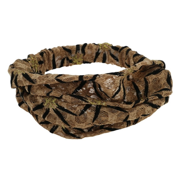 Unique Bargains 1 Pc Headband Star Wide Hairband for Women Coffee Color