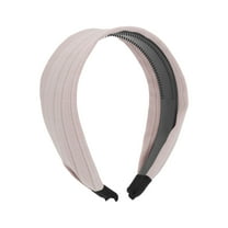 Unique Bargains 1 Pc Headband Striped Wide Hair Accessories Light Pink