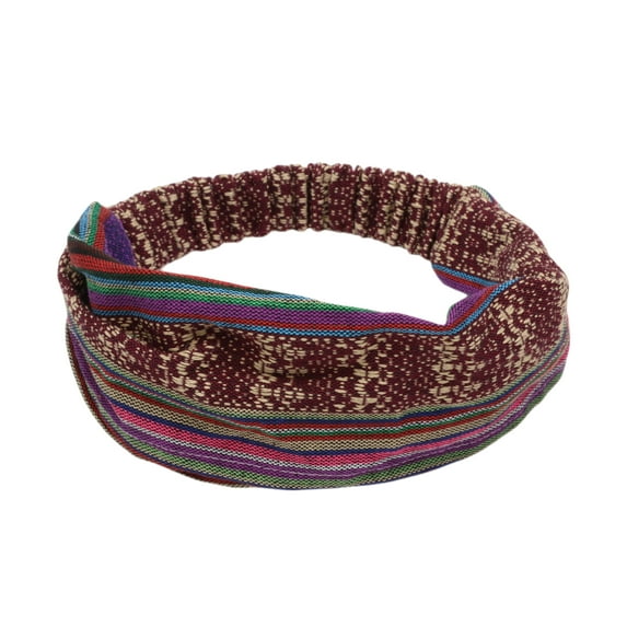 Unique Bargains 1 Pc Headband Stripes Wide Hairband for Women Purple